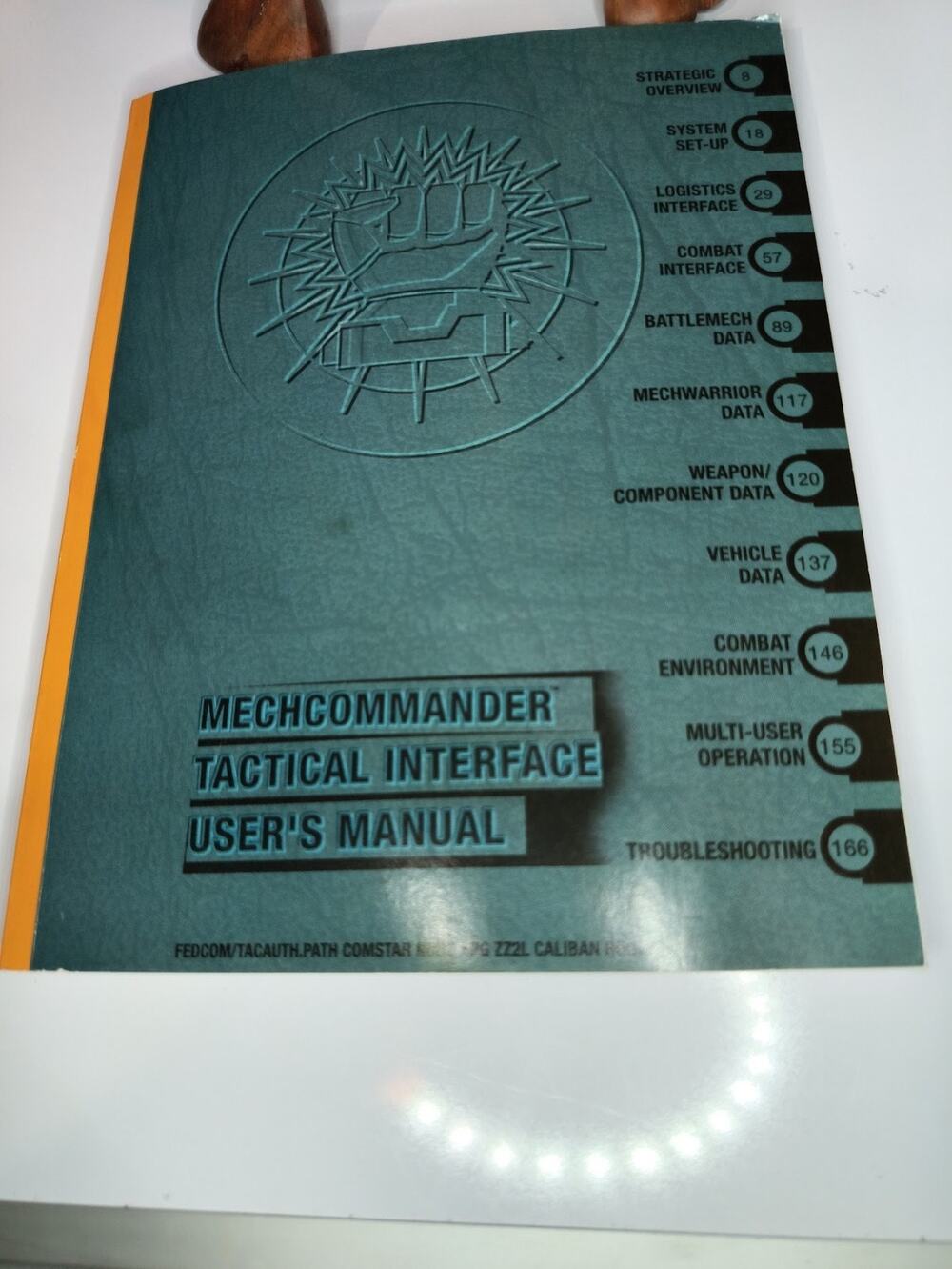 Vintage Video Game Manual: Mechcommander Tactical Interface User’s Manual